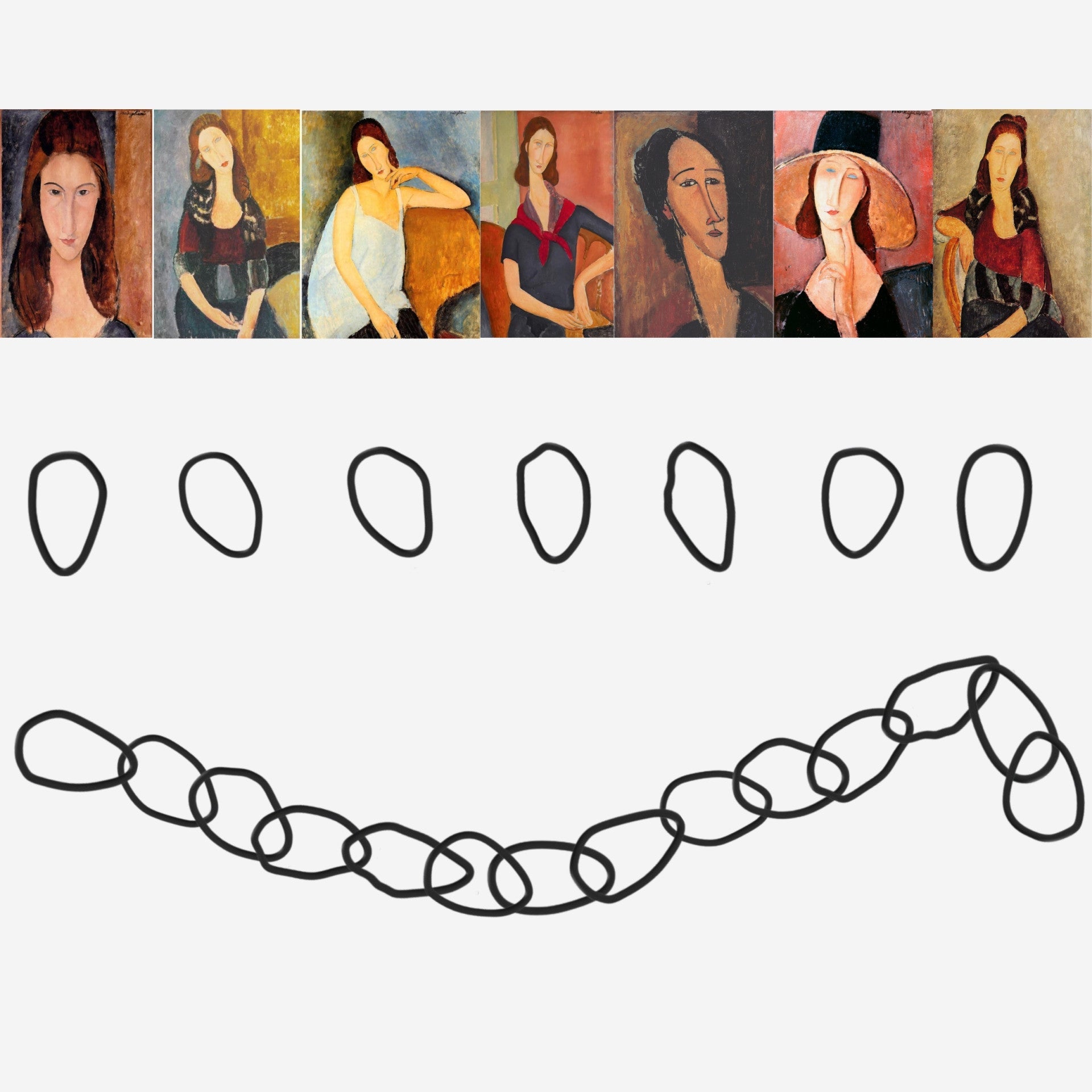 Una collana lunga 140 cm celebra i 140 anni dalla nascita di Modì